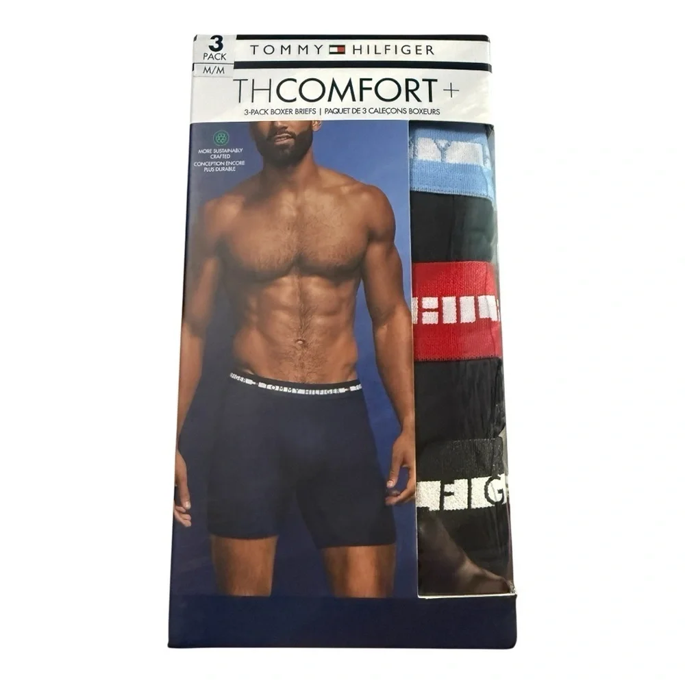 Tommy Hilfiger TH Comfort+ Men’s Boxer Briefs 3-Pack – Size M